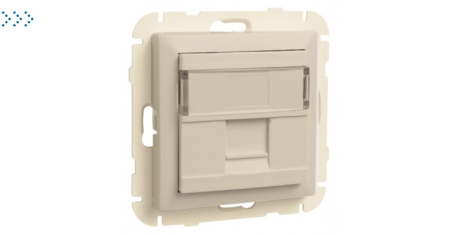 Лицевая панель с суппортом для одного коннектора RJ45, жемчуг (90441 SPE)